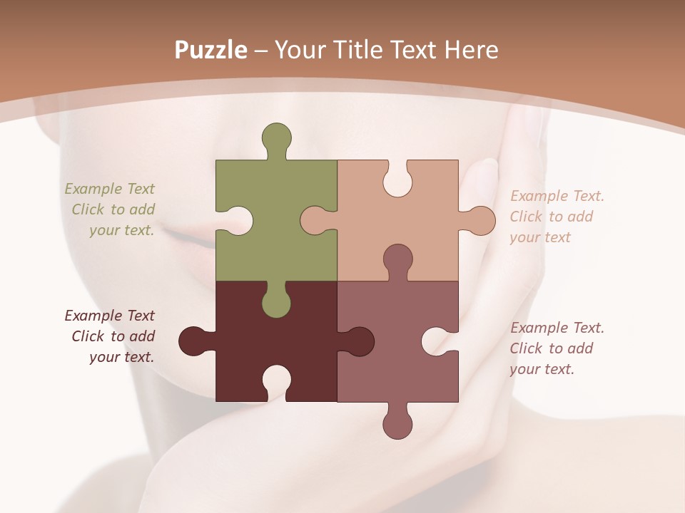 Portrait Of Young Elegance Woman Stroking Her Beautiful Face PowerPoint Template