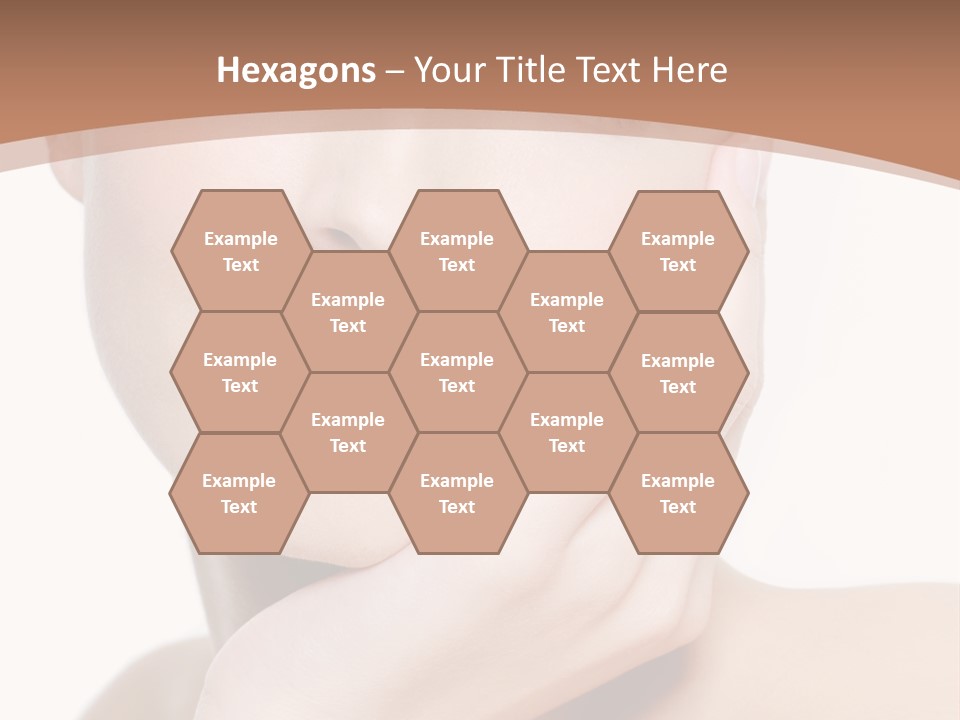 Portrait Of Young Elegance Woman Stroking Her Beautiful Face PowerPoint Template