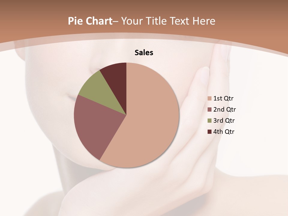 Portrait Of Young Elegance Woman Stroking Her Beautiful Face PowerPoint Template