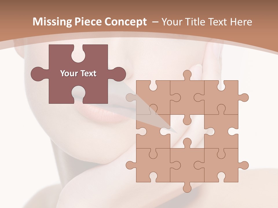 Portrait Of Young Elegance Woman Stroking Her Beautiful Face PowerPoint Template