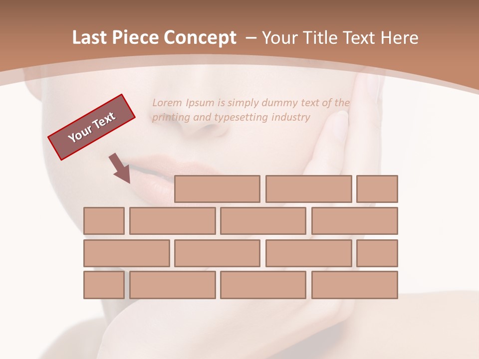 Portrait Of Young Elegance Woman Stroking Her Beautiful Face PowerPoint Template