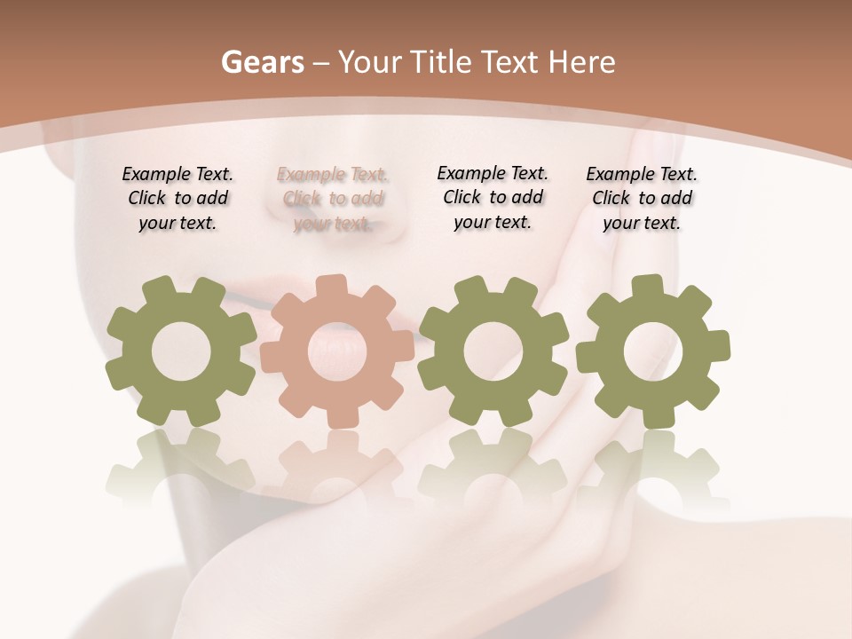 Portrait Of Young Elegance Woman Stroking Her Beautiful Face PowerPoint Template