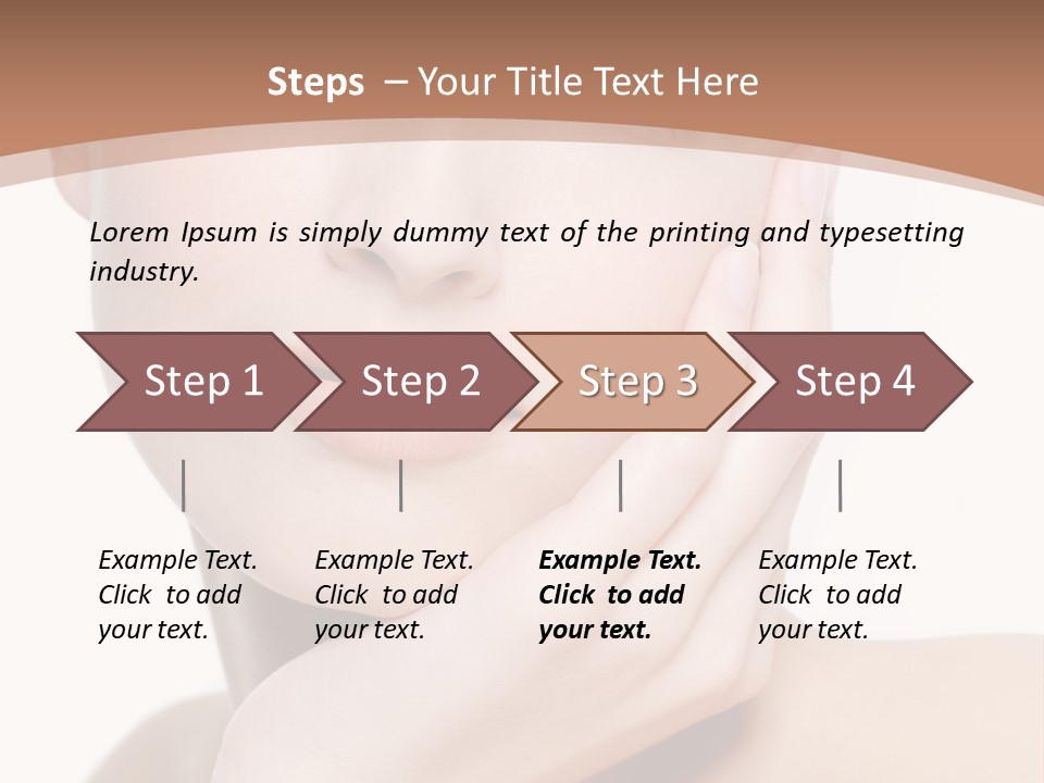 Portrait Of Young Elegance Woman Stroking Her Beautiful Face PowerPoint Template