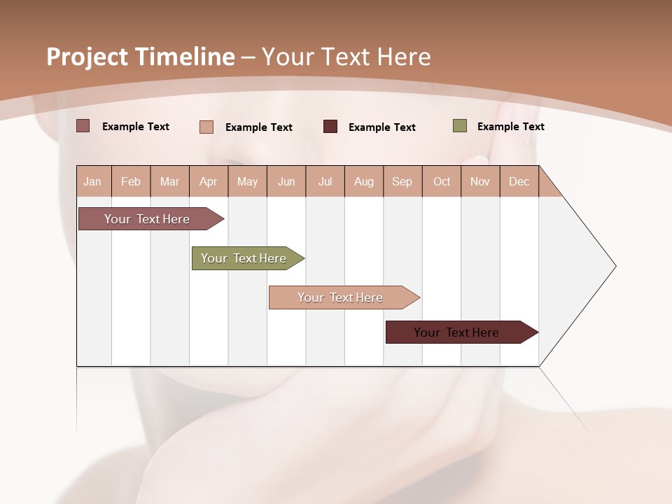 Portrait Of Young Elegance Woman Stroking Her Beautiful Face PowerPoint Template