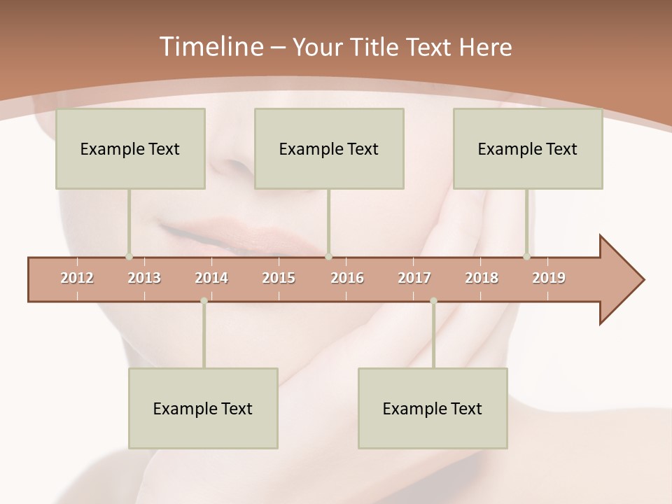 Portrait Of Young Elegance Woman Stroking Her Beautiful Face PowerPoint Template