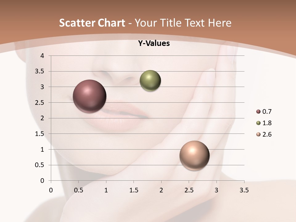 Portrait Of Young Elegance Woman Stroking Her Beautiful Face PowerPoint Template