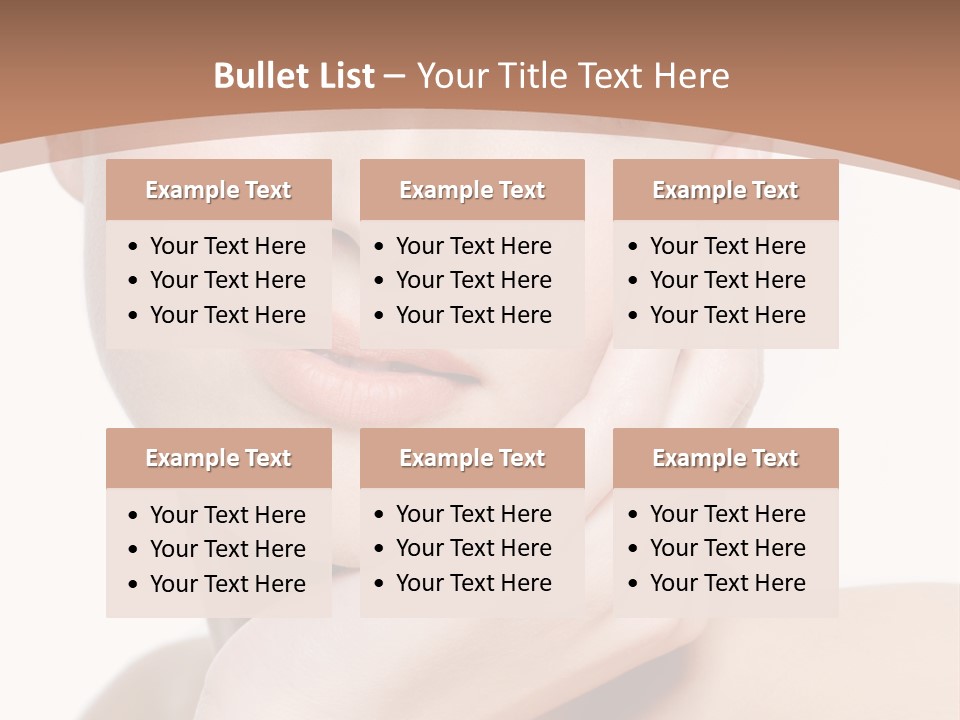 Portrait Of Young Elegance Woman Stroking Her Beautiful Face PowerPoint Template