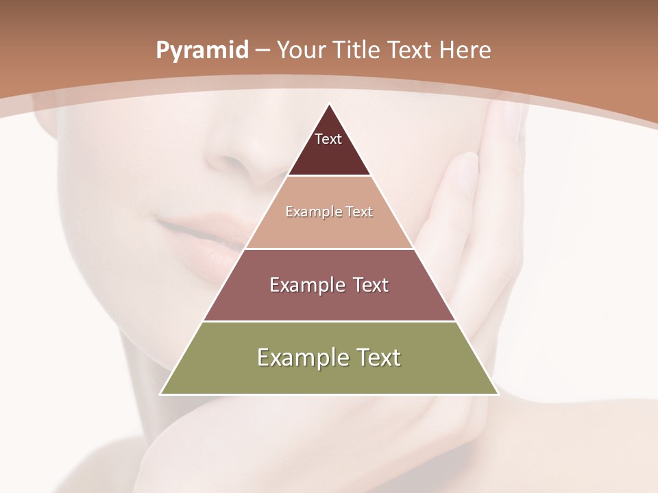 Portrait Of Young Elegance Woman Stroking Her Beautiful Face PowerPoint Template