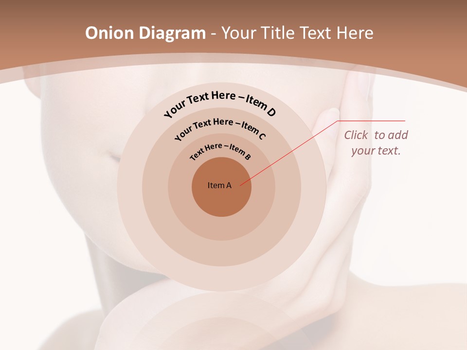 Portrait Of Young Elegance Woman Stroking Her Beautiful Face PowerPoint Template