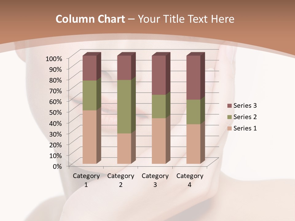 Portrait Of Young Elegance Woman Stroking Her Beautiful Face PowerPoint Template