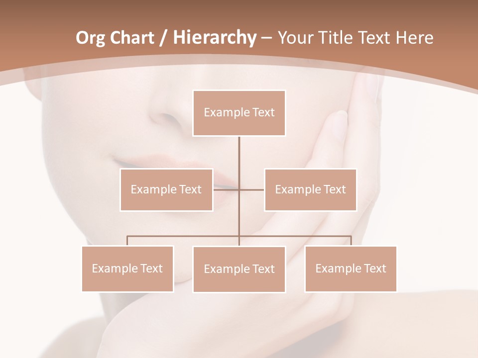 Portrait Of Young Elegance Woman Stroking Her Beautiful Face PowerPoint Template