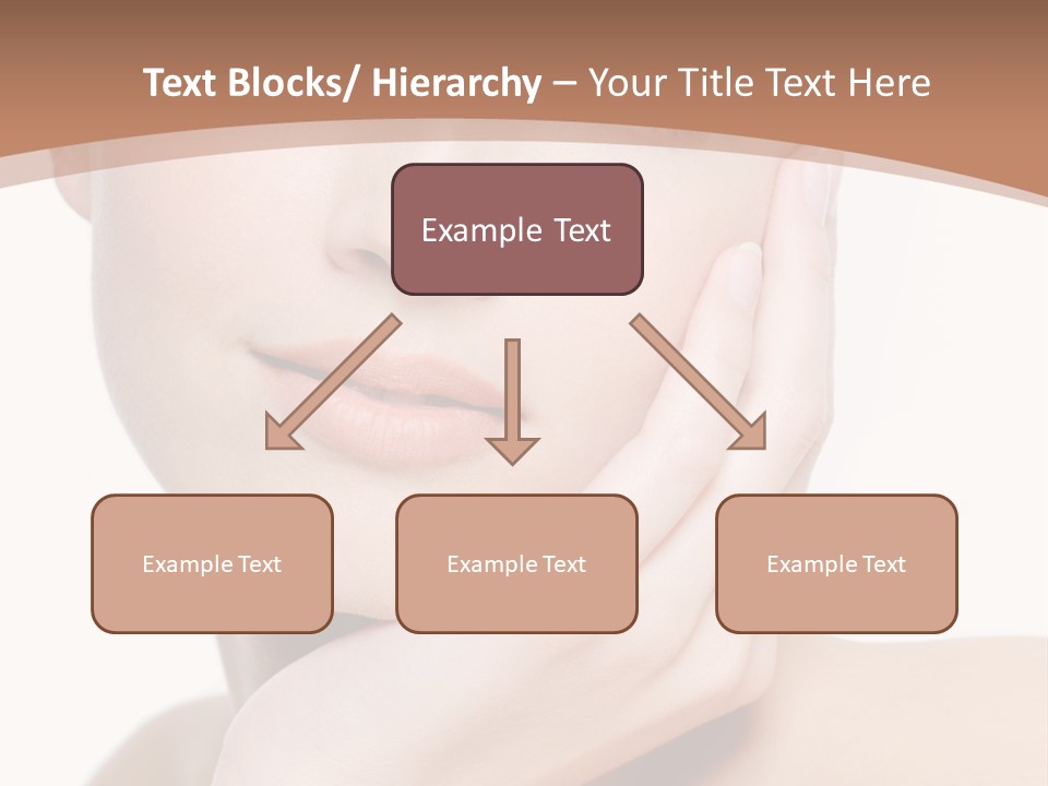 Portrait Of Young Elegance Woman Stroking Her Beautiful Face PowerPoint Template