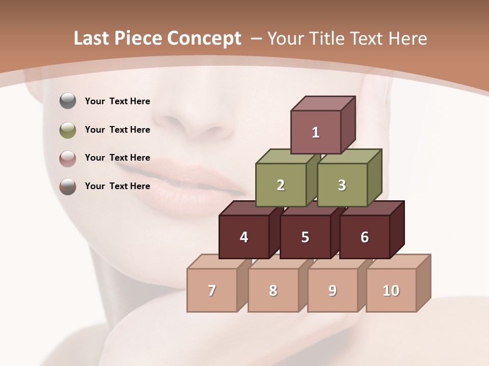 Portrait Of Young Elegance Woman Stroking Her Beautiful Face PowerPoint Template