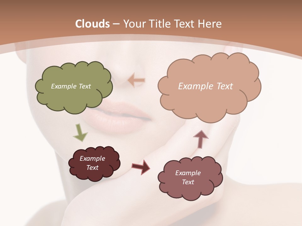 Portrait Of Young Elegance Woman Stroking Her Beautiful Face PowerPoint Template