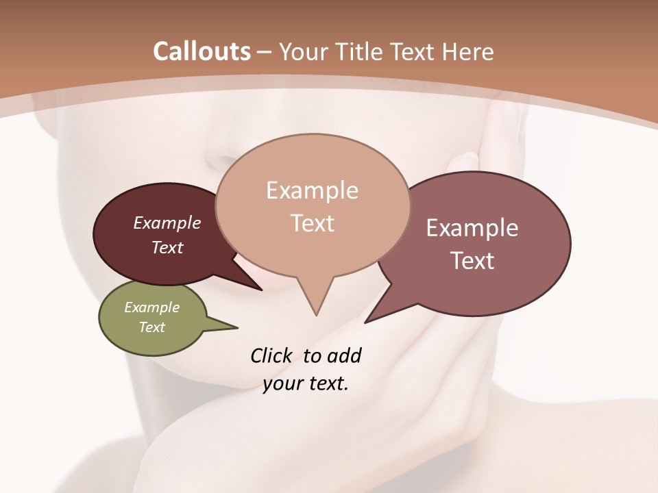 Portrait Of Young Elegance Woman Stroking Her Beautiful Face PowerPoint Template