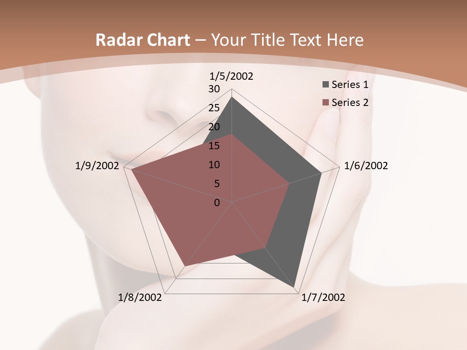 Portrait Of Young Elegance Woman Stroking Her Beautiful Face PowerPoint Template