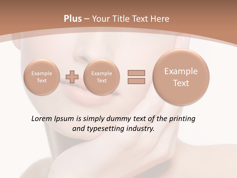 Portrait Of Young Elegance Woman Stroking Her Beautiful Face PowerPoint Template