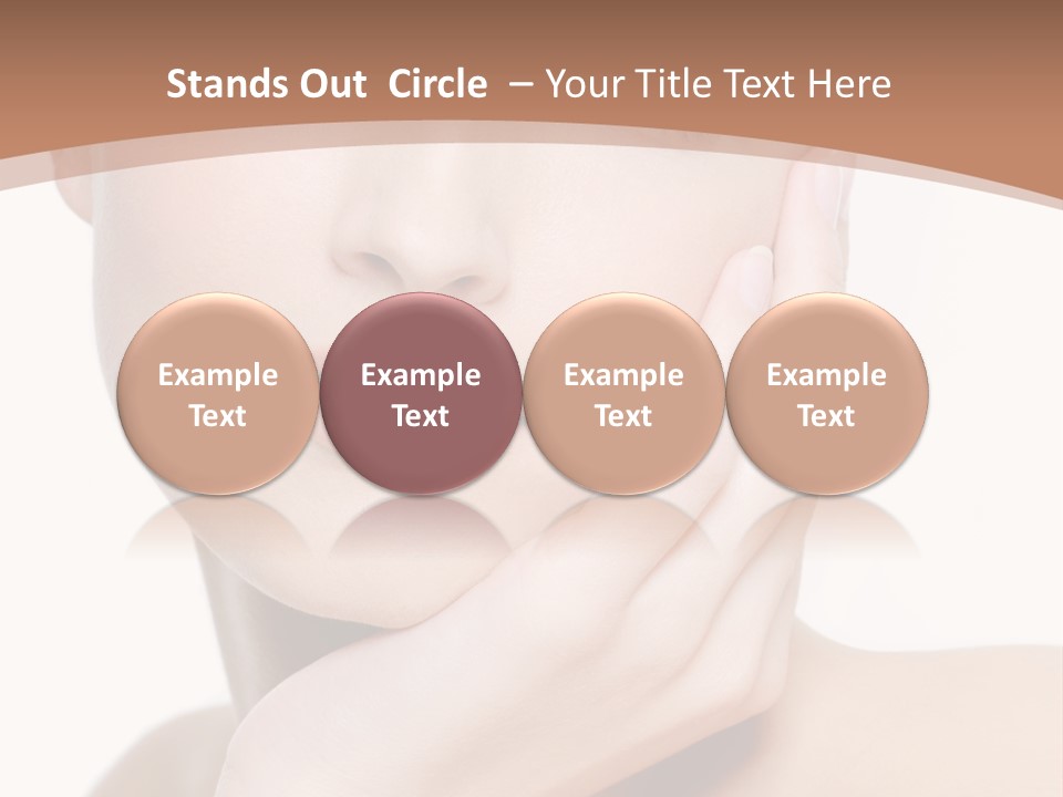 Portrait Of Young Elegance Woman Stroking Her Beautiful Face PowerPoint Template