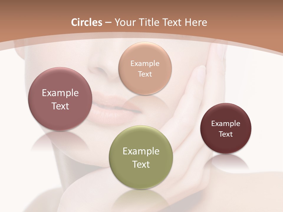 Portrait Of Young Elegance Woman Stroking Her Beautiful Face PowerPoint Template