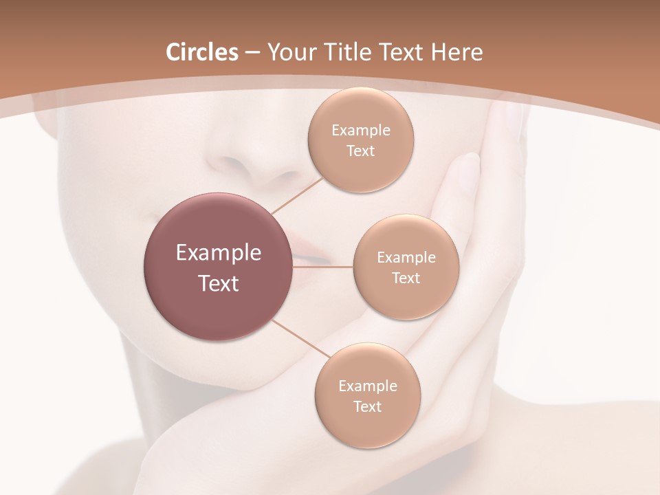 Portrait Of Young Elegance Woman Stroking Her Beautiful Face PowerPoint Template