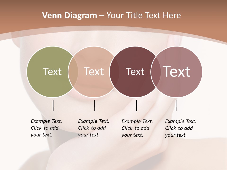 Portrait Of Young Elegance Woman Stroking Her Beautiful Face PowerPoint Template