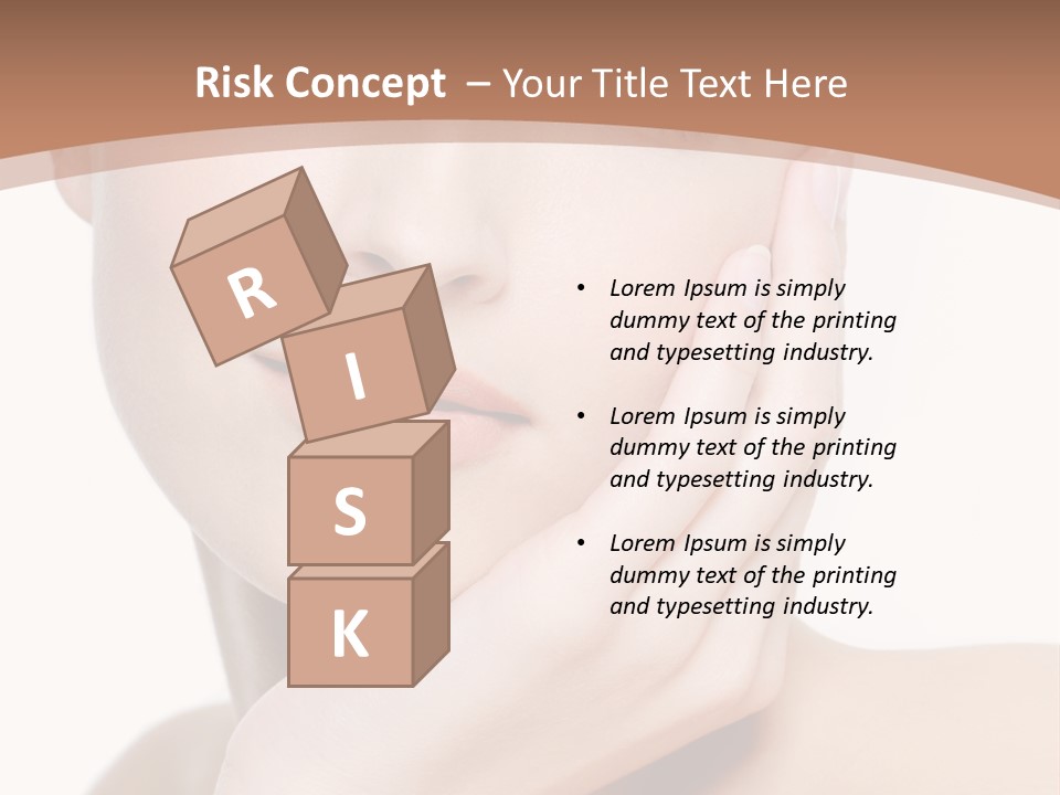 Portrait Of Young Elegance Woman Stroking Her Beautiful Face PowerPoint Template