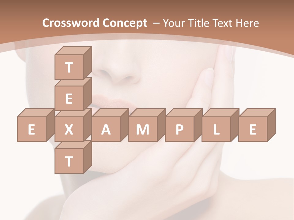 Portrait Of Young Elegance Woman Stroking Her Beautiful Face PowerPoint Template