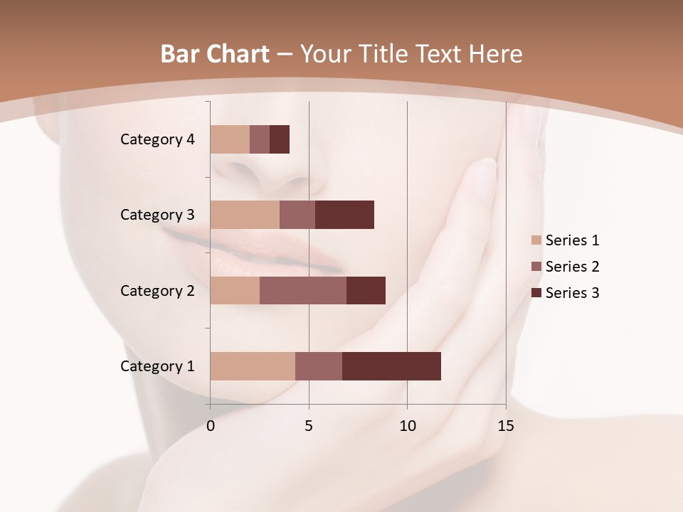 Portrait Of Young Elegance Woman Stroking Her Beautiful Face PowerPoint Template