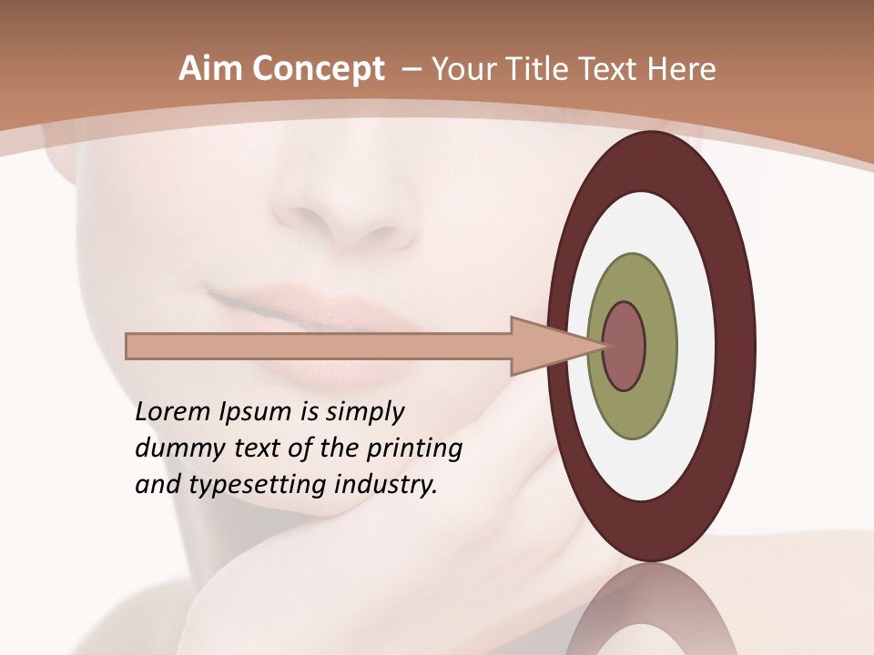 Portrait Of Young Elegance Woman Stroking Her Beautiful Face PowerPoint Template