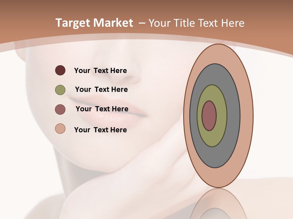 Portrait Of Young Elegance Woman Stroking Her Beautiful Face PowerPoint Template