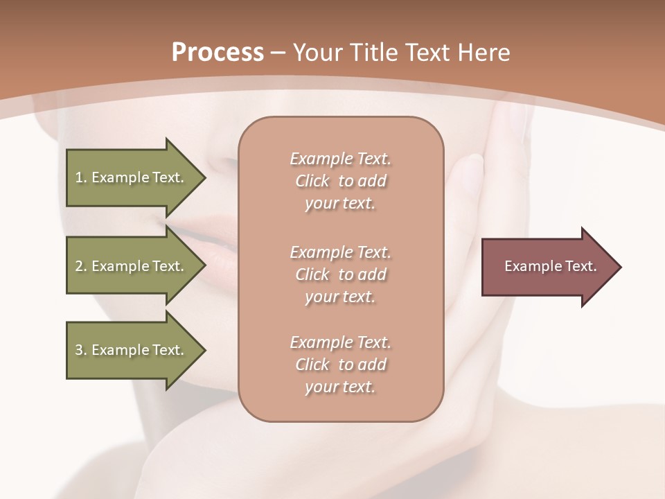 Portrait Of Young Elegance Woman Stroking Her Beautiful Face PowerPoint Template