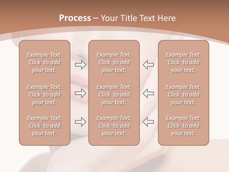 Portrait Of Young Elegance Woman Stroking Her Beautiful Face PowerPoint Template
