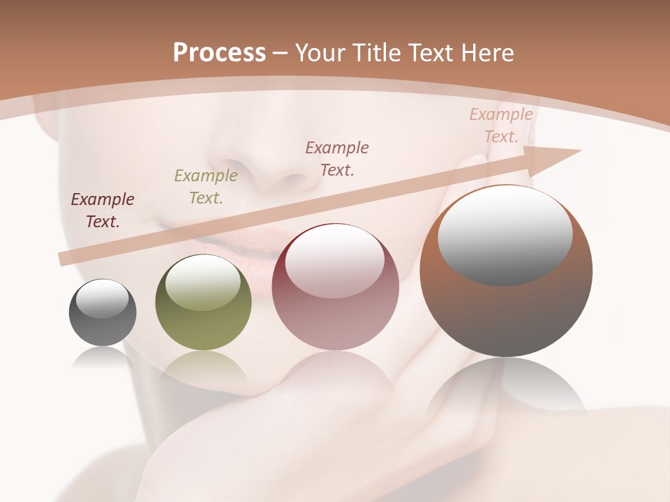 Portrait Of Young Elegance Woman Stroking Her Beautiful Face PowerPoint Template