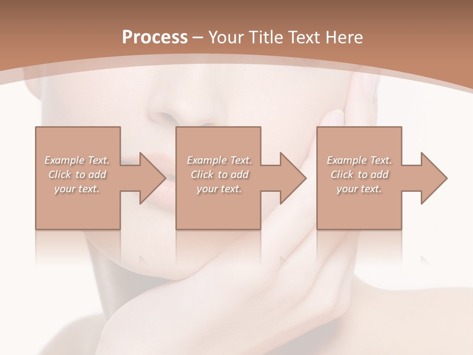 Portrait Of Young Elegance Woman Stroking Her Beautiful Face PowerPoint Template