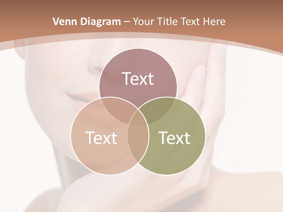 Portrait Of Young Elegance Woman Stroking Her Beautiful Face PowerPoint Template