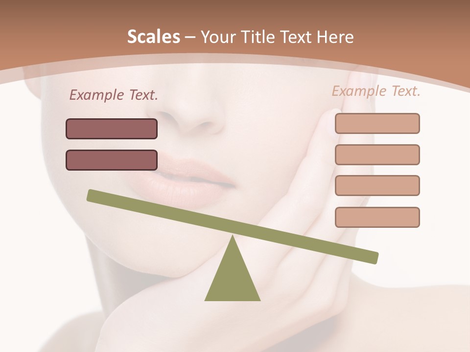 Portrait Of Young Elegance Woman Stroking Her Beautiful Face PowerPoint Template