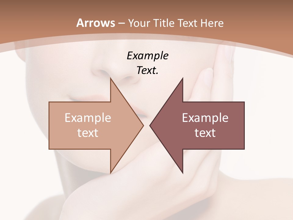 Portrait Of Young Elegance Woman Stroking Her Beautiful Face PowerPoint Template