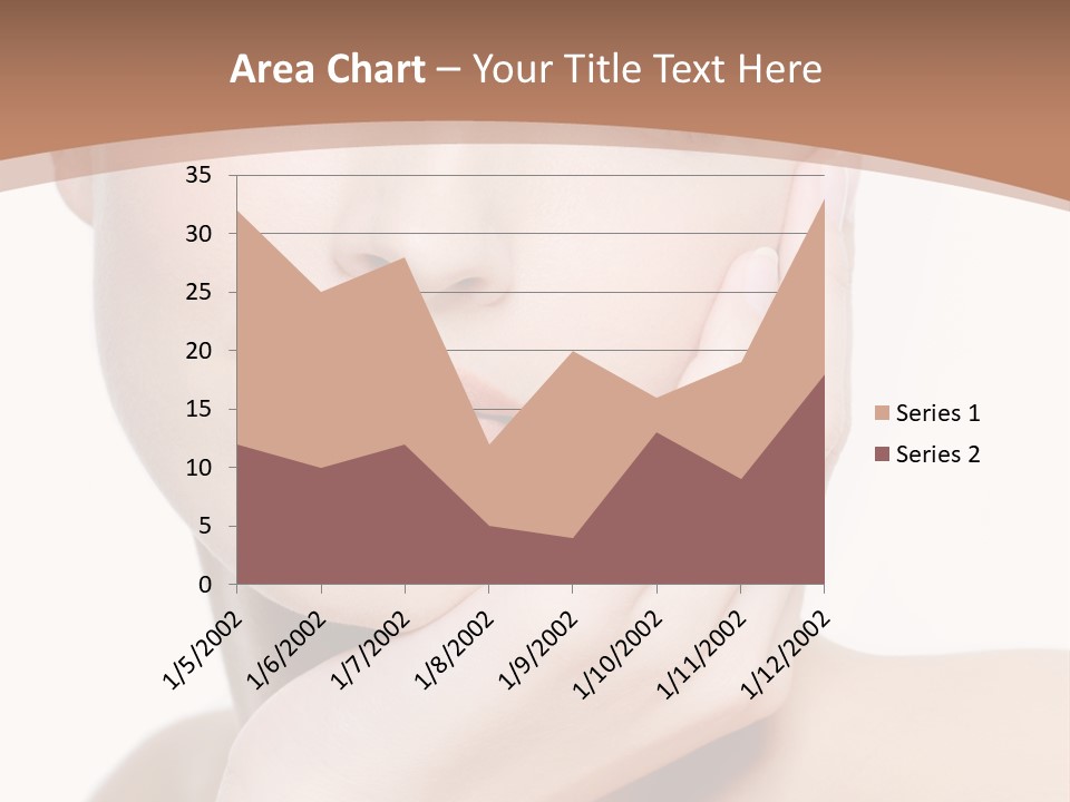 Portrait Of Young Elegance Woman Stroking Her Beautiful Face PowerPoint Template