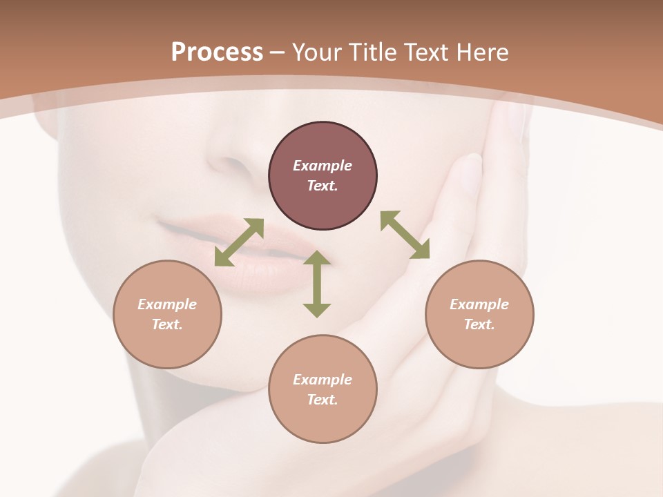 Portrait Of Young Elegance Woman Stroking Her Beautiful Face PowerPoint Template