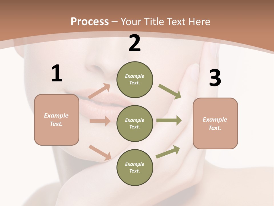 Portrait Of Young Elegance Woman Stroking Her Beautiful Face PowerPoint Template