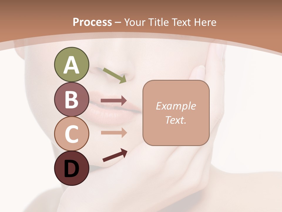 Portrait Of Young Elegance Woman Stroking Her Beautiful Face PowerPoint Template