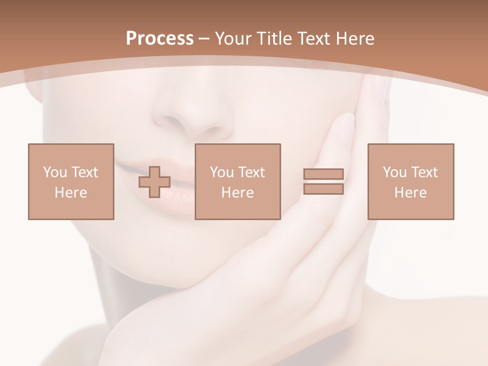 Portrait Of Young Elegance Woman Stroking Her Beautiful Face PowerPoint Template