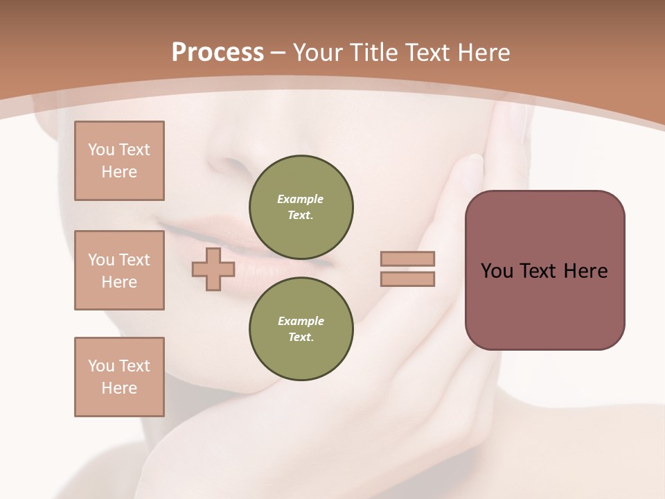 Portrait Of Young Elegance Woman Stroking Her Beautiful Face PowerPoint Template