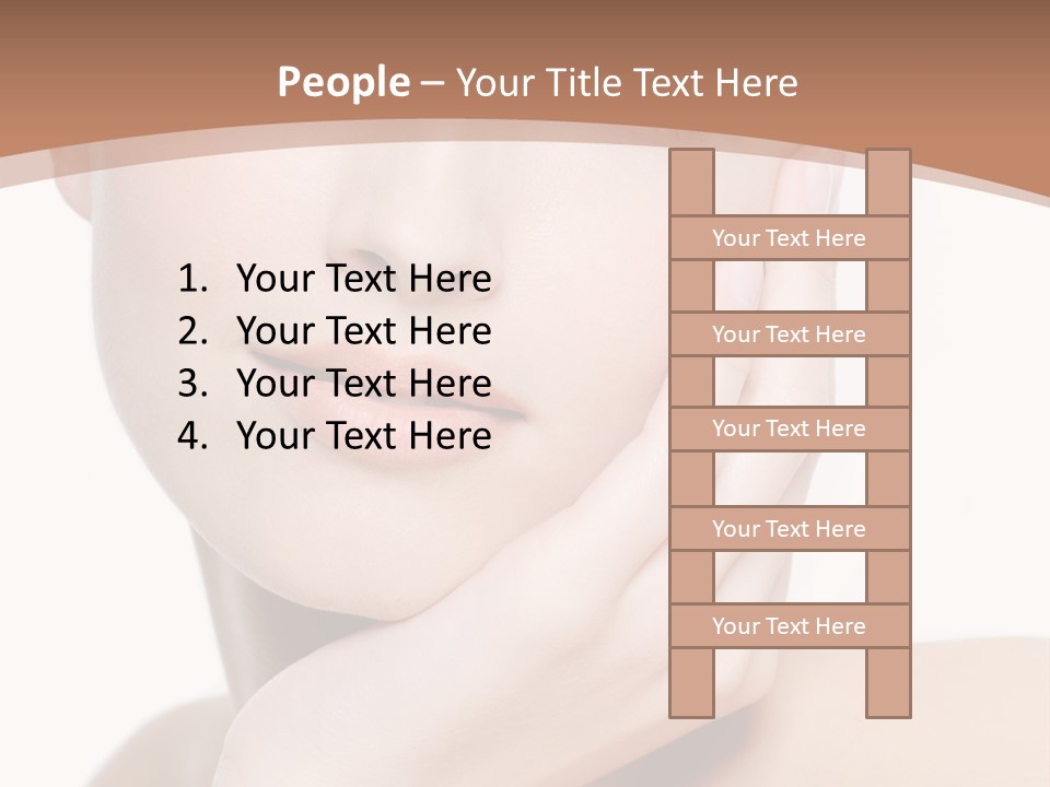 Portrait Of Young Elegance Woman Stroking Her Beautiful Face PowerPoint Template