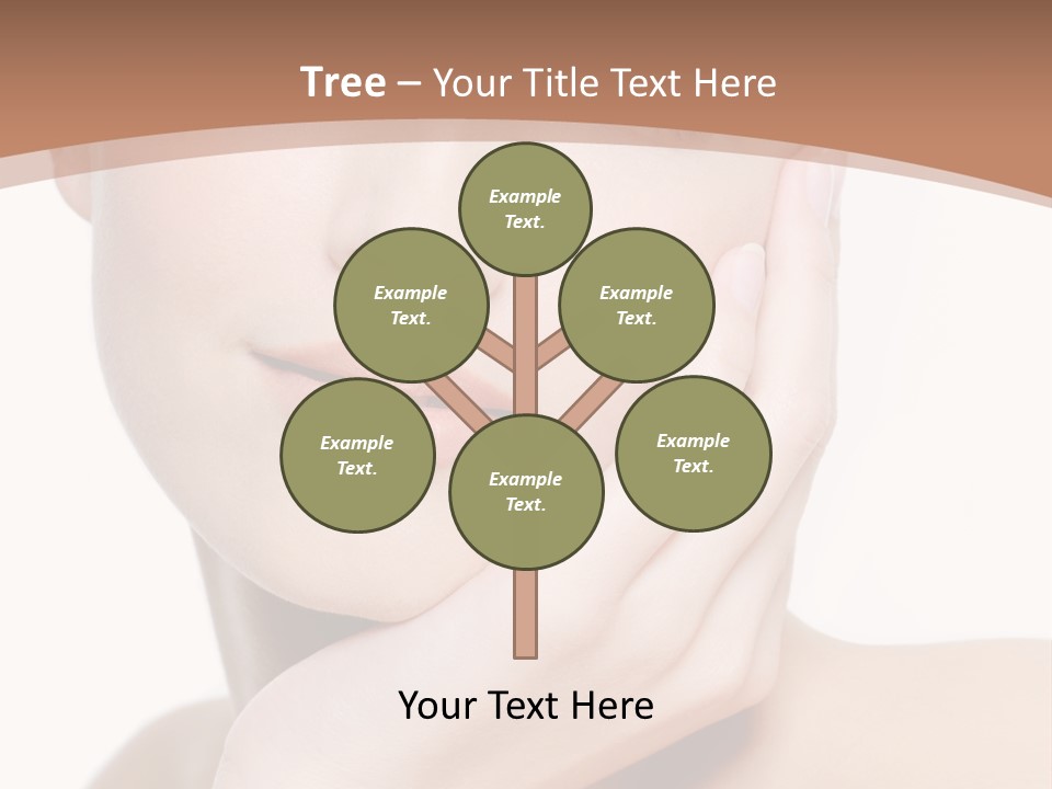 Portrait Of Young Elegance Woman Stroking Her Beautiful Face PowerPoint Template