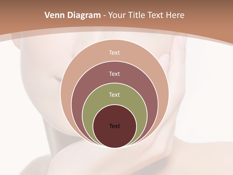 Portrait Of Young Elegance Woman Stroking Her Beautiful Face PowerPoint Template