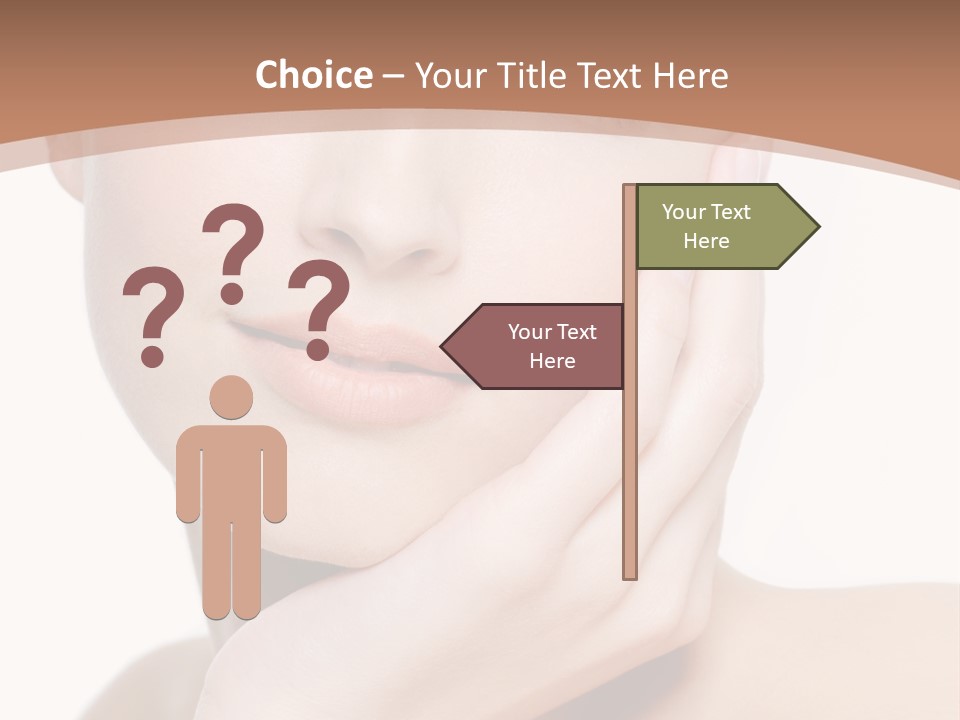 Portrait Of Young Elegance Woman Stroking Her Beautiful Face PowerPoint Template