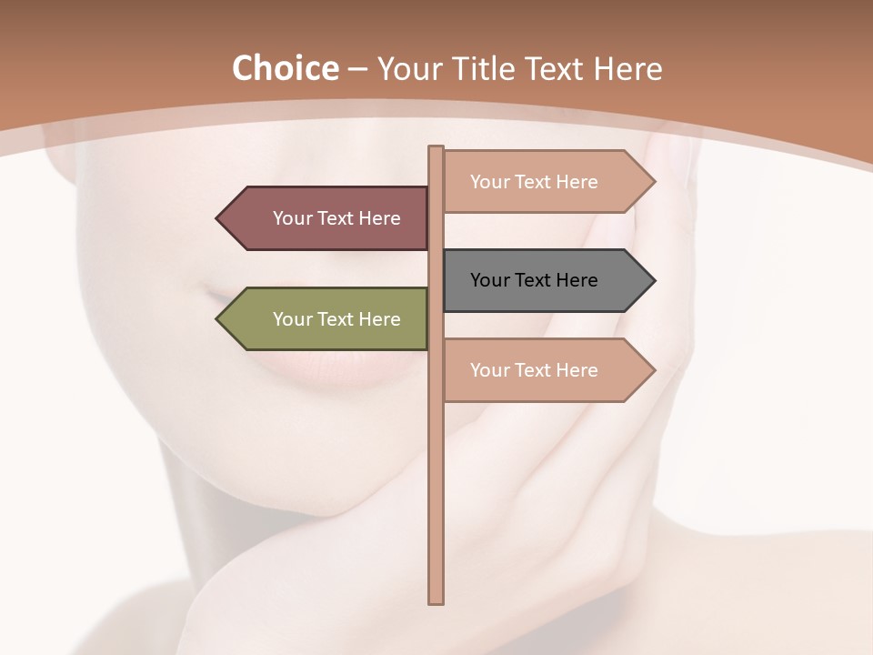 Portrait Of Young Elegance Woman Stroking Her Beautiful Face PowerPoint Template