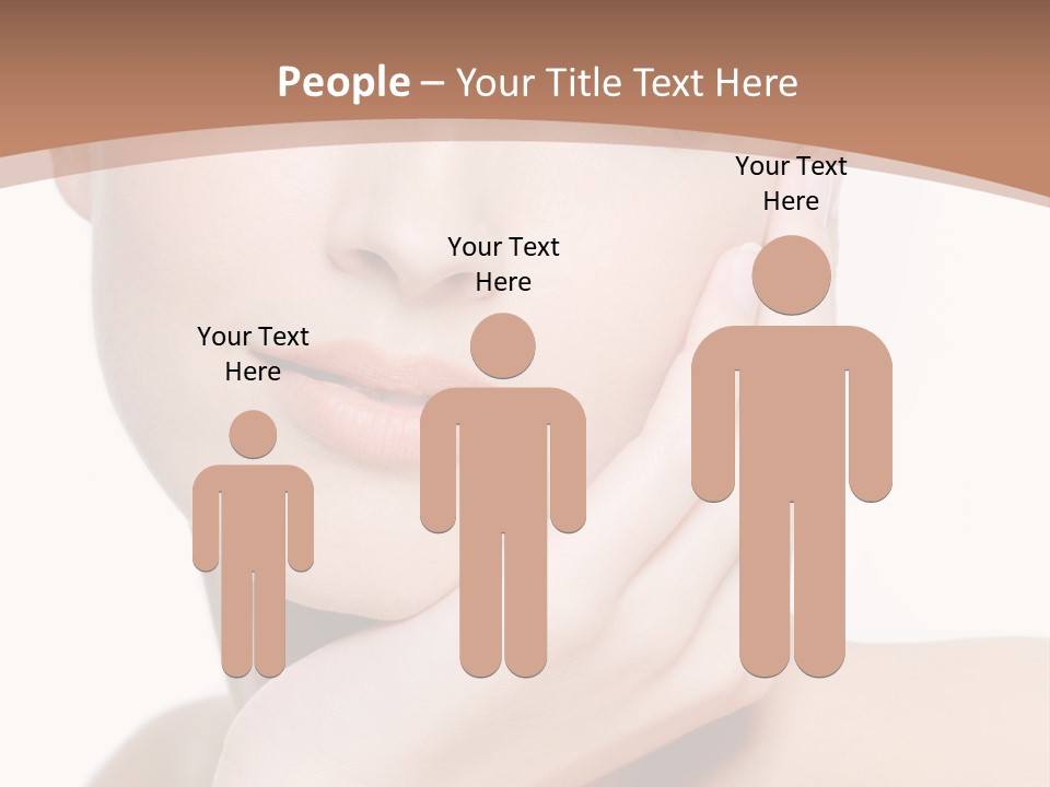 Portrait Of Young Elegance Woman Stroking Her Beautiful Face PowerPoint Template