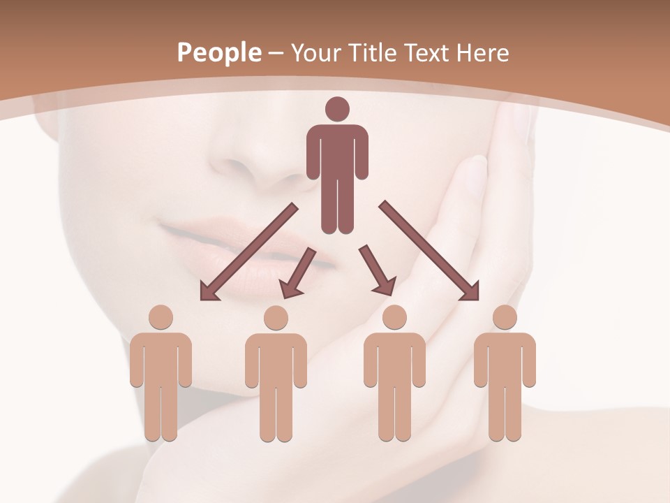 Portrait Of Young Elegance Woman Stroking Her Beautiful Face PowerPoint Template